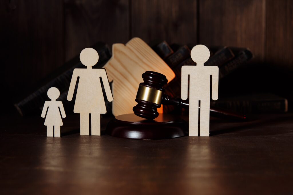 family illustration with gavel